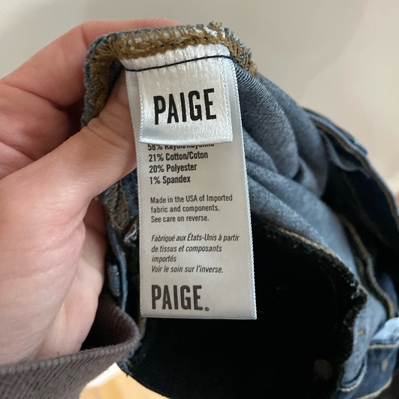 Paige Verdugo Ankle Distressed Dark Wash Maternity Jean - Size 24 - Picture 11 of 11